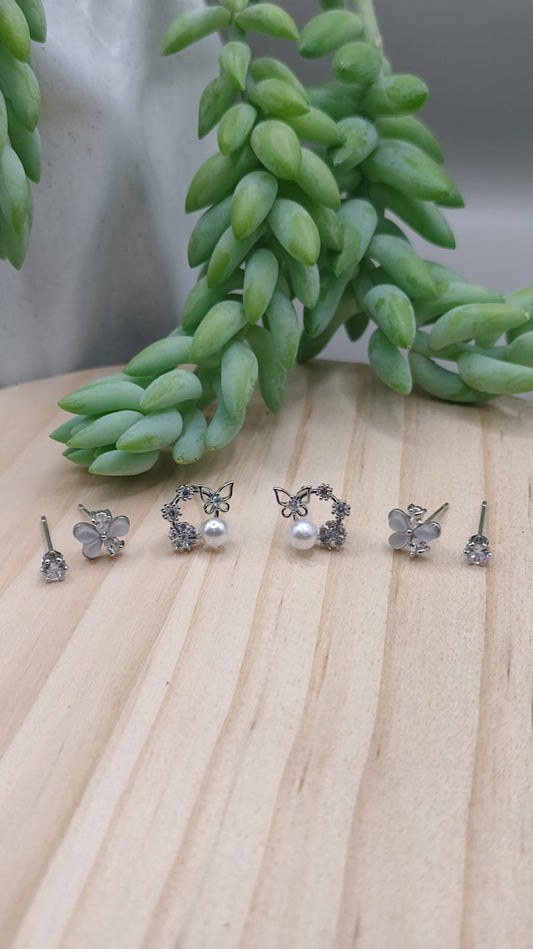 Set broquel flor plata