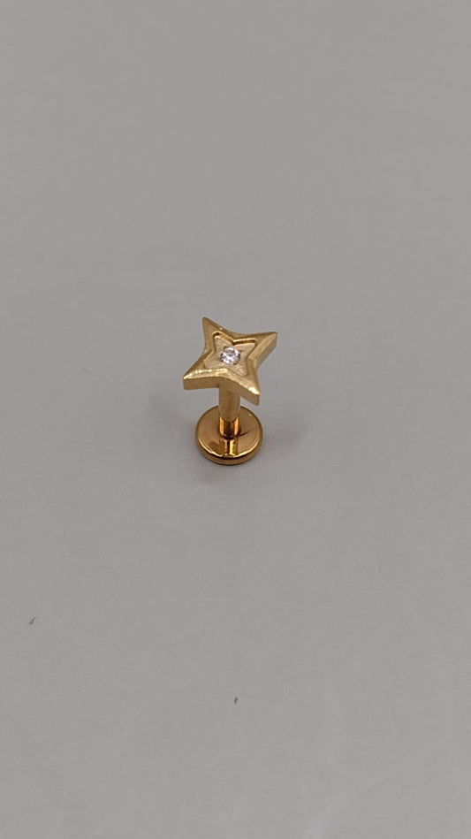 Piercing estrella zirconia dorada