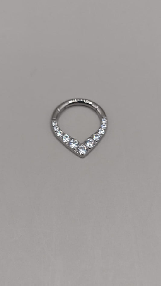 Piercing argolla gota zirconias