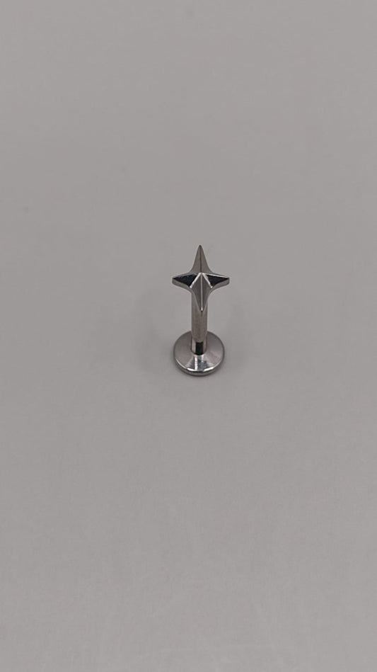 Piercing estrella plateada