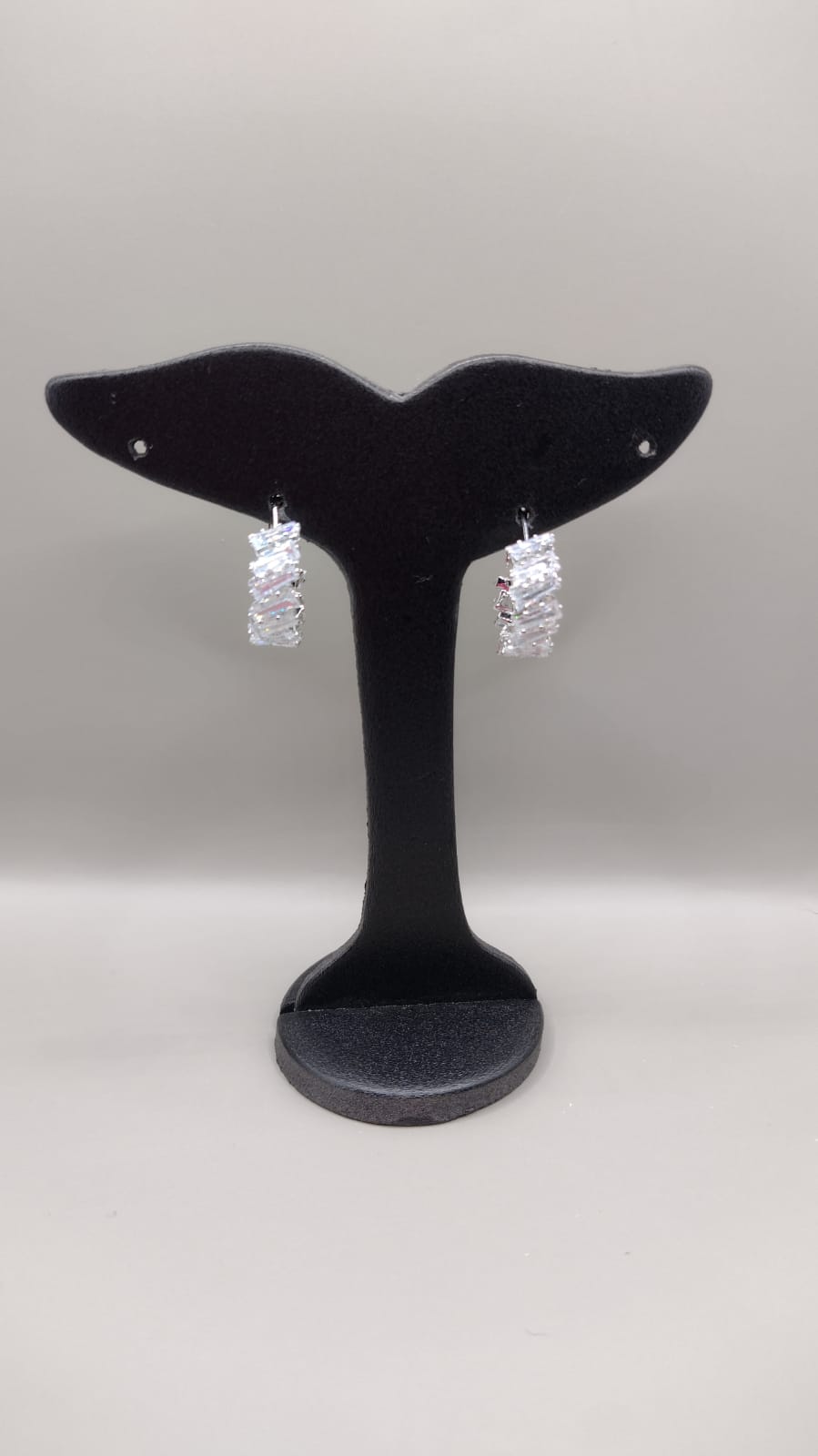 Arracada zirconia rectangular